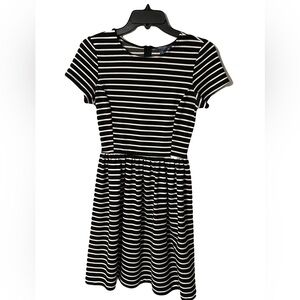 Peter Som for Design Nation Black/White Striped Short Sleeve Dress Size XS